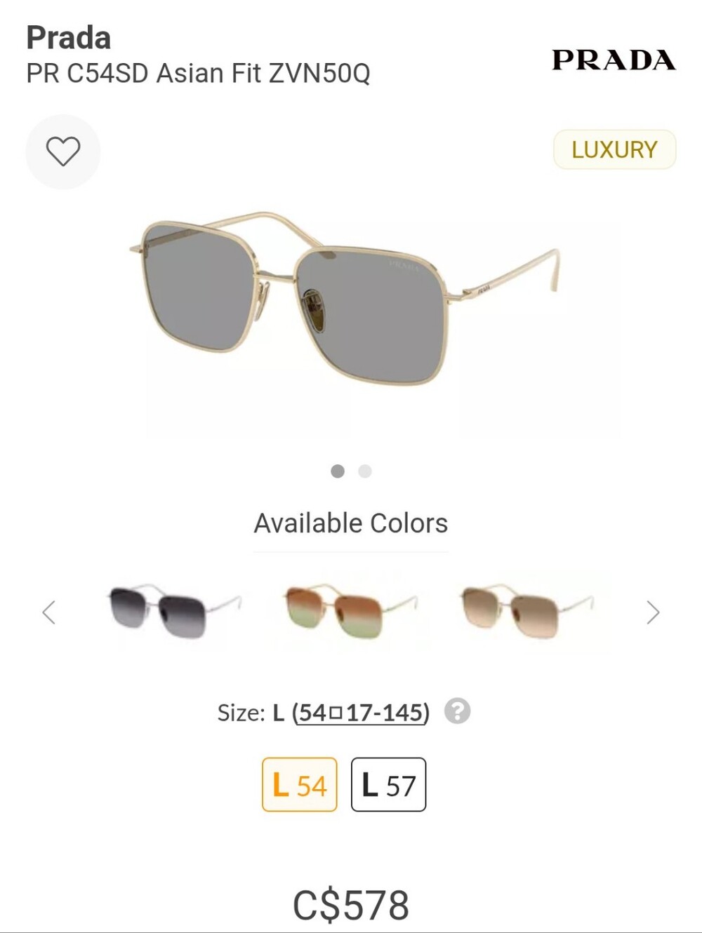 Like New Prada Sunglasses